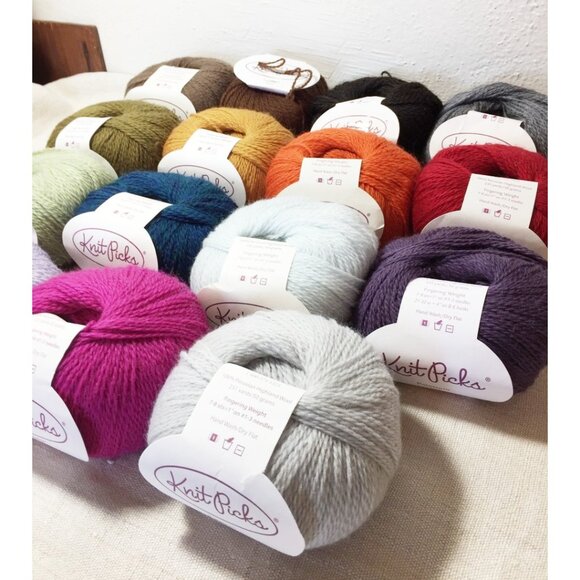 Set #3: Knit picks Palette 15 skeins set, 100% wool Fingering yarn, Knitpicks - Picture 2 of 4